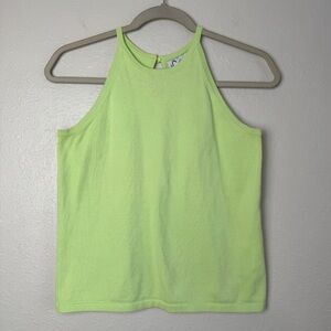 Vintage Lilly Pulitzer neon green halter neck tank top S
